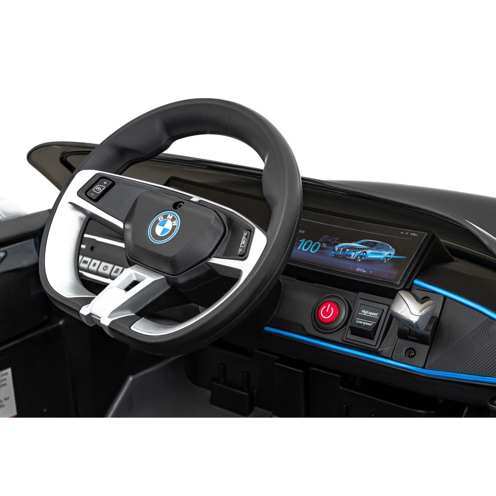 JOKO Elektrické autíčko BMW I4, penové kolesá, kožené sedadlo, čierne