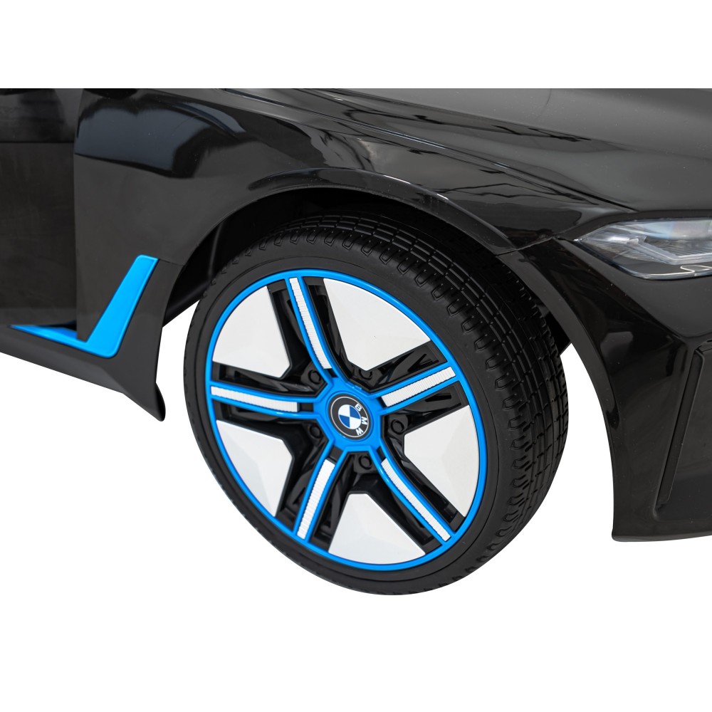 JOKO Elektrické autíčko BMW I4, penové kolesá, kožené sedadlo, čierne