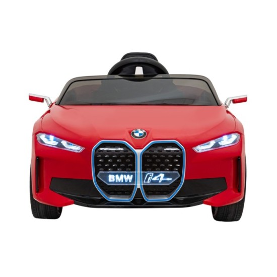 JOKO Elektrické autíčko BMW I4, penové kolesá, kožené sedadlo, červené