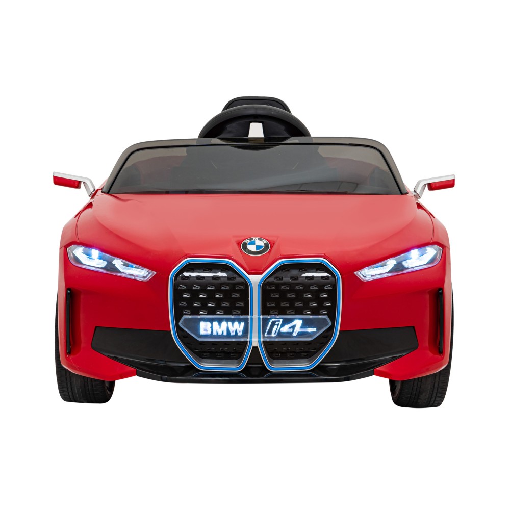 JOKO Elektrické autíčko BMW I4, penové kolesá, kožené sedadlo, červené