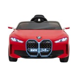 JOKO Elektrické autíčko BMW I4, penové kolesá, kožené sedadlo, červené