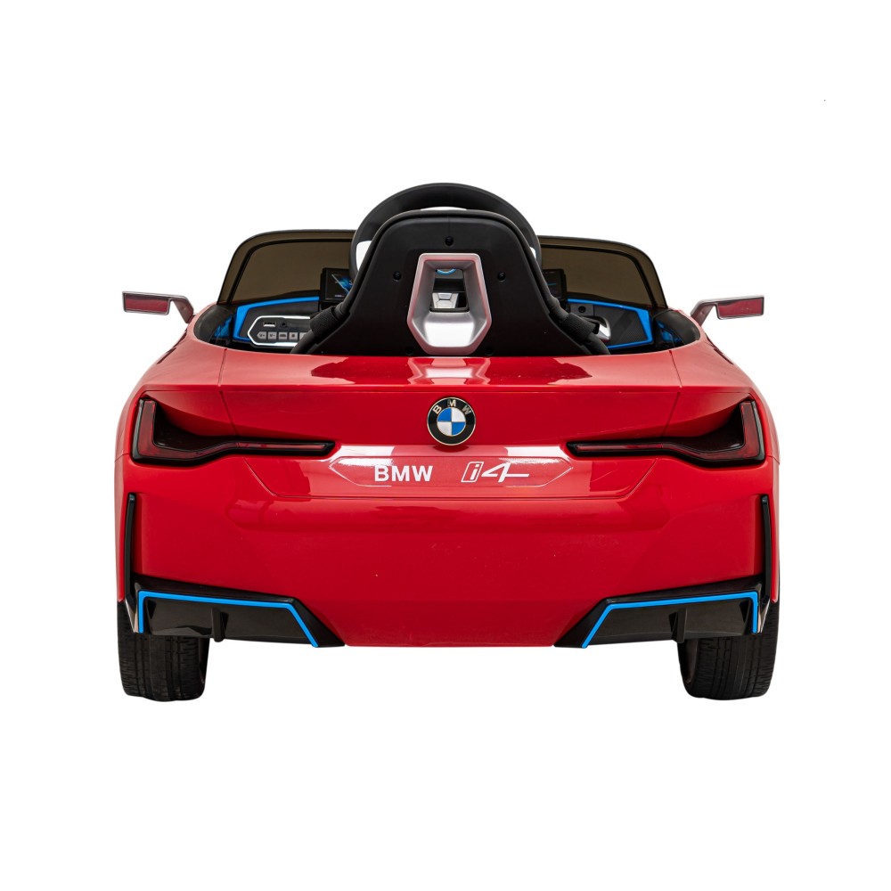 JOKO Elektrické autíčko BMW I4, penové kolesá, kožené sedadlo, červené