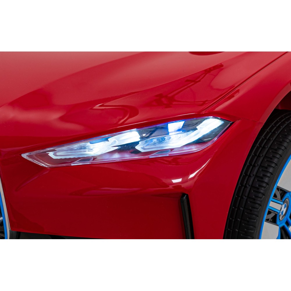 JOKO Elektrické autíčko BMW I4, penové kolesá, kožené sedadlo, červené