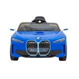 JOKO Elektrické autíčko BMW I4, penové kolesá, kožené sedadlo, modré