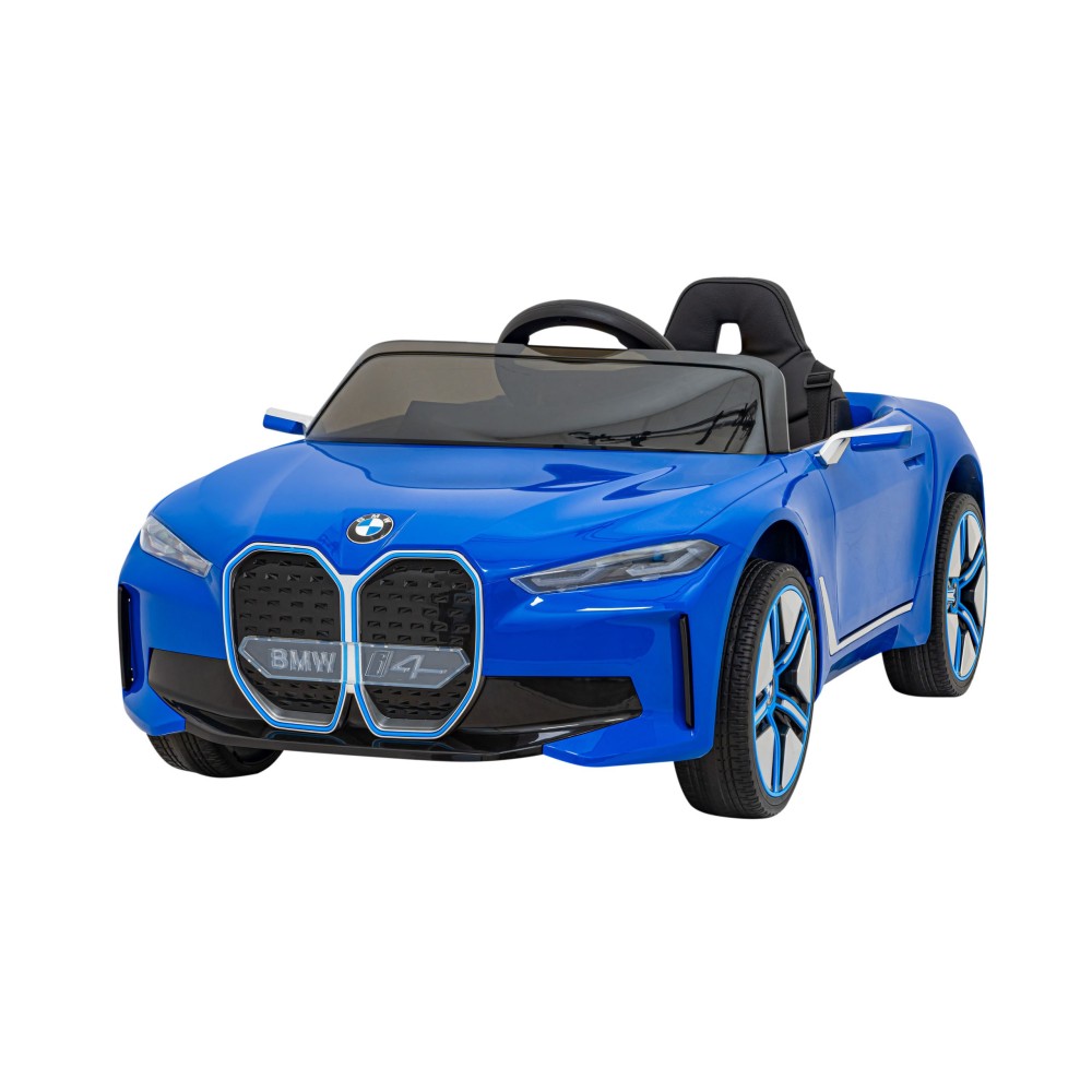 JOKO Elektrické autíčko BMW I4, penové kolesá, kožené sedadlo, modré