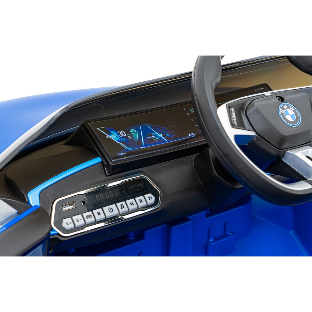 JOKO Elektrické autíčko BMW I4, penové kolesá, kožené sedadlo, modré