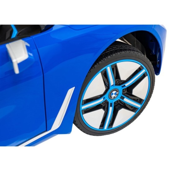 JOKO Elektrické autíčko BMW I4, penové kolesá, kožené sedadlo, modré