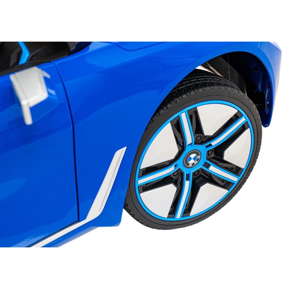 JOKO Elektrické autíčko BMW I4, penové kolesá, kožené sedadlo, modré