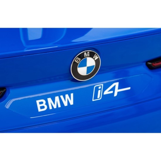 JOKO Elektrické autíčko BMW I4, penové kolesá, kožené sedadlo, modré