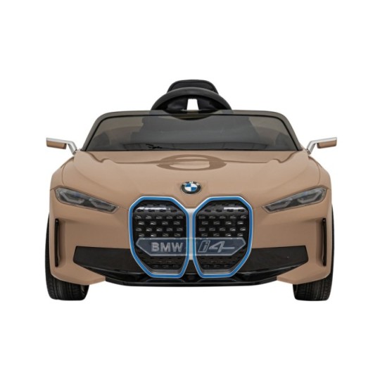 JOKO Elektrické autíčko BMW I4, penové kolesá, kožené sedadlo, hnedé