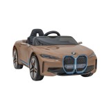 JOKO Elektrické autíčko BMW I4, penové kolesá, kožené sedadlo, hnedé
