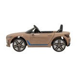 JOKO Elektrické autíčko BMW I4, penové kolesá, kožené sedadlo, hnedé