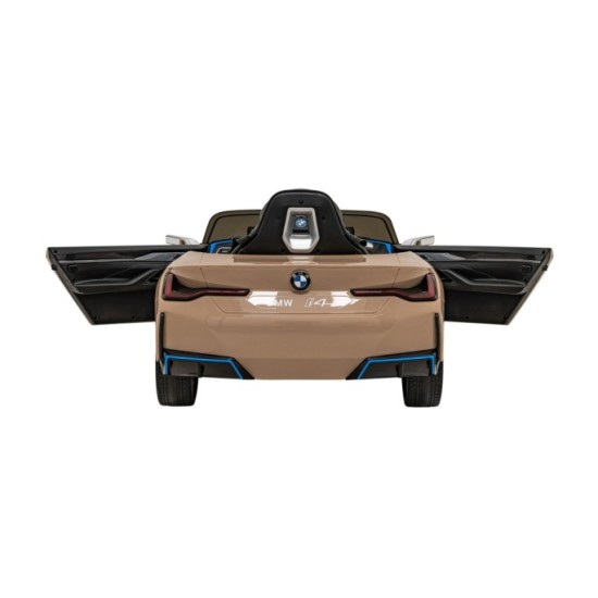 JOKO Elektrické autíčko BMW I4, penové kolesá, kožené sedadlo, hnedé