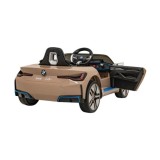 JOKO Elektrické autíčko BMW I4, penové kolesá, kožené sedadlo, hnedé