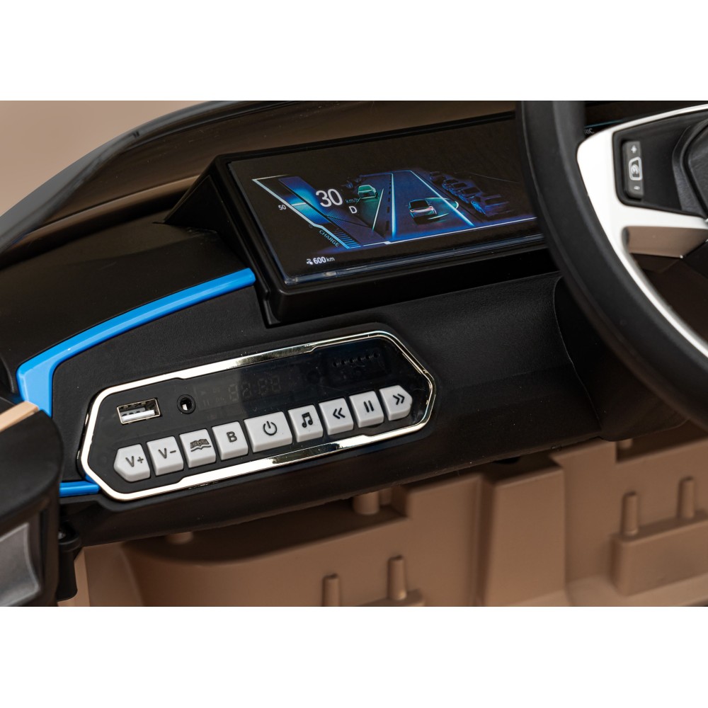 JOKO Elektrické autíčko BMW I4, penové kolesá, kožené sedadlo, hnedé