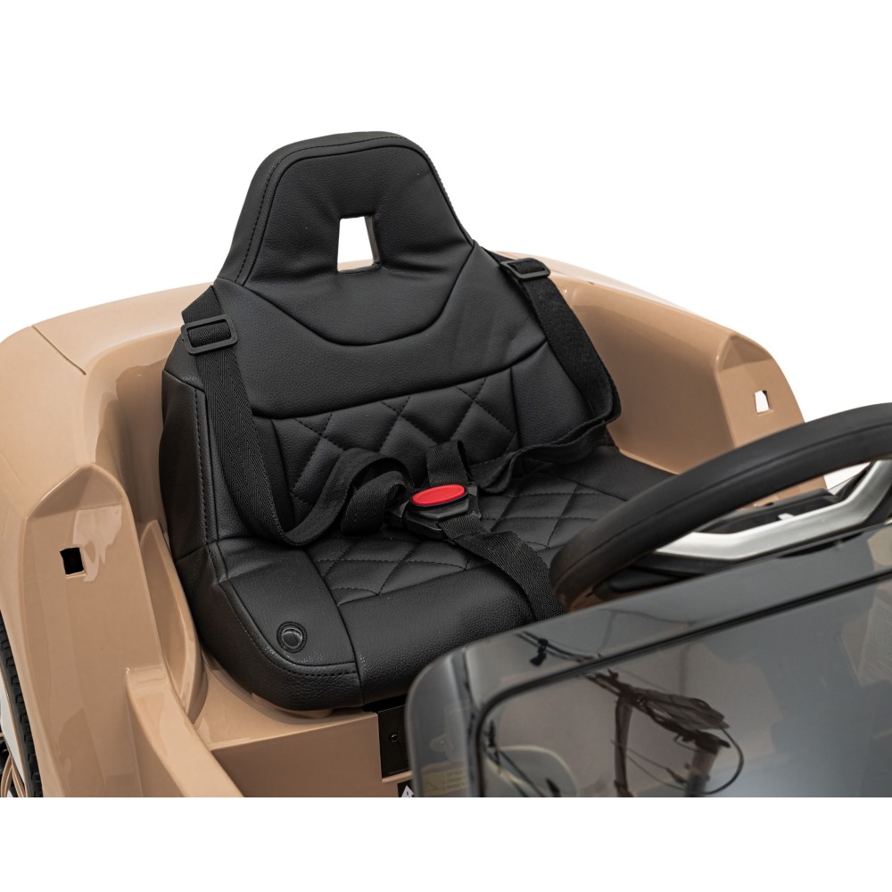 JOKO Elektrické autíčko BMW I4, penové kolesá, kožené sedadlo, hnedé