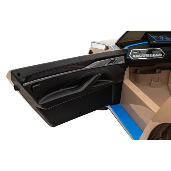 JOKO Elektrické autíčko BMW I4, penové kolesá, kožené sedadlo, hnedé