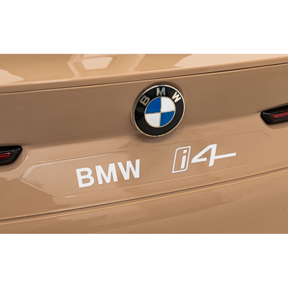 JOKO Elektrické autíčko BMW I4, penové kolesá, kožené sedadlo, hnedé