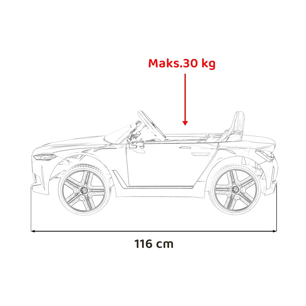 JOKO Elektrické autíčko BMW I4, penové kolesá, kožené sedadlo, hnedé