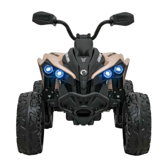 JOKO Elektrická Štvorkolka Maverick ATV 2x200W 24V, kožené sedadlo, penové kolesá, FM rádio, hnedá