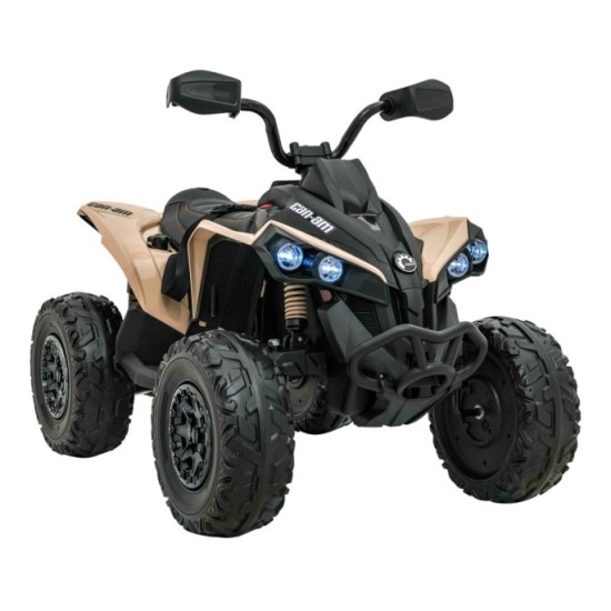 JOKO Elektrická Štvorkolka Maverick ATV 2x200W 24V, kožené sedadlo, penové kolesá, FM rádio, hnedá