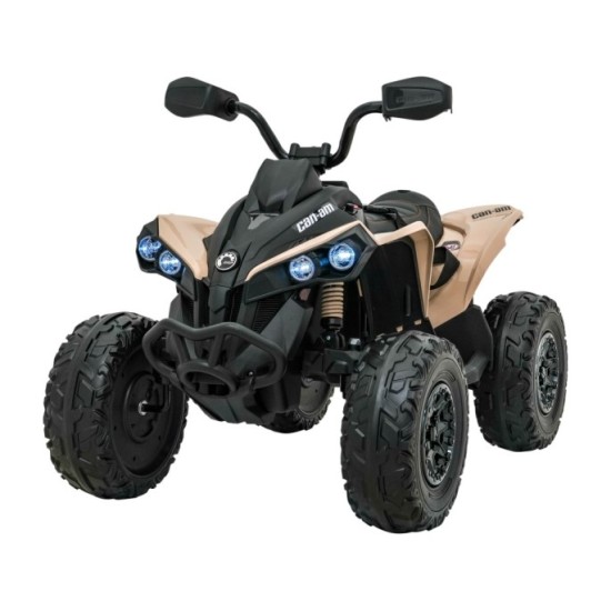 JOKO Elektrická Štvorkolka Maverick ATV 2x200W 24V, kožené sedadlo, penové kolesá, FM rádio, hnedá