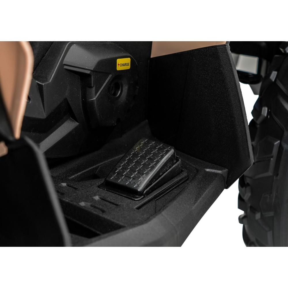 JOKO Elektrická Štvorkolka Maverick ATV 2x200W 24V, kožené sedadlo, penové kolesá, FM rádio, hnedá
