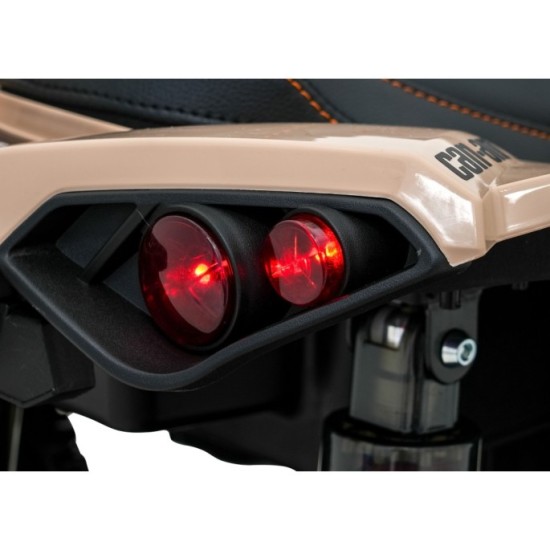 JOKO Elektrická Štvorkolka Maverick ATV 2x200W 24V, kožené sedadlo, penové kolesá, FM rádio, hnedá