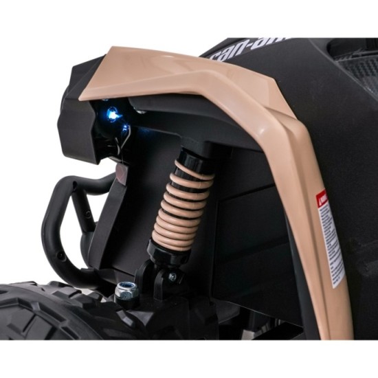 JOKO Elektrická Štvorkolka Maverick ATV 2x200W 24V, kožené sedadlo, penové kolesá, FM rádio, hnedá