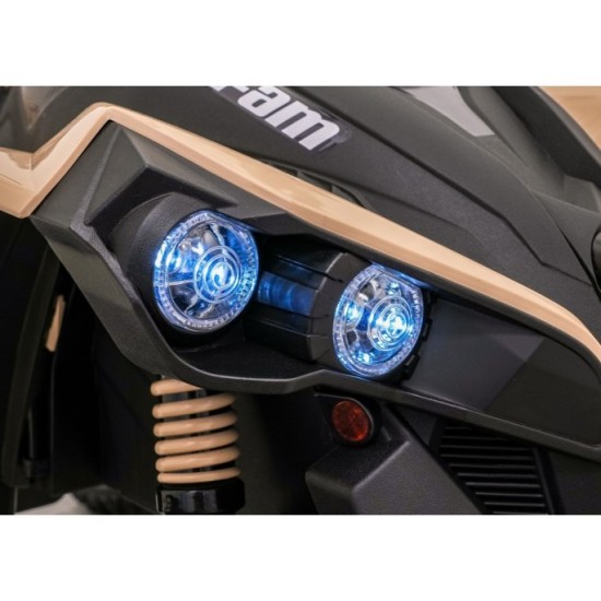 JOKO Elektrická Štvorkolka Maverick ATV 2x200W 24V, kožené sedadlo, penové kolesá, FM rádio, hnedá