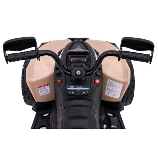 JOKO Elektrická Štvorkolka Maverick ATV 2x200W 24V, kožené sedadlo, penové kolesá, FM rádio, hnedá