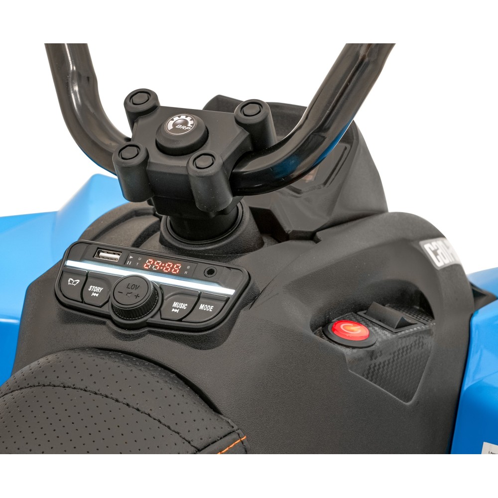 JOKO Elektrická Štvorkolka Maverick ATV 2x200W 24V, kožené sedadlo, penové kolesá, FM rádio, modrá