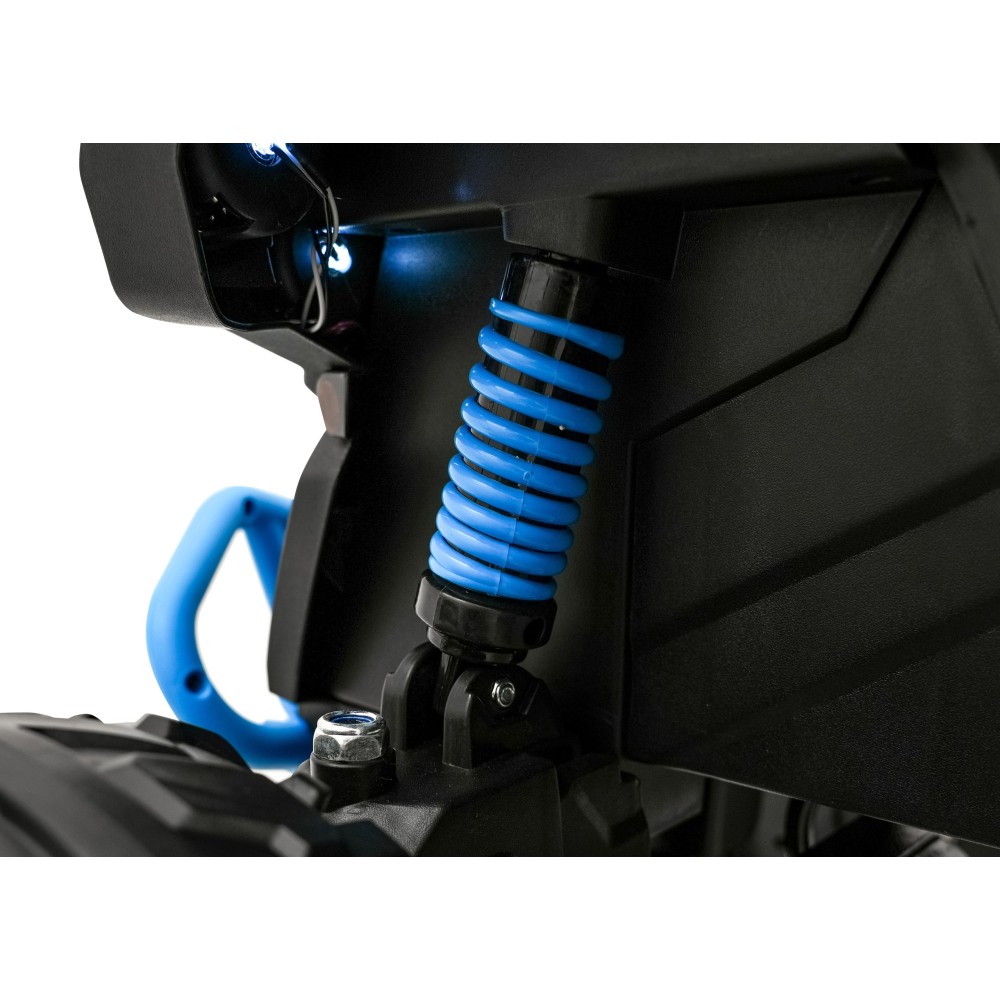 JOKO Elektrická Štvorkolka Maverick ATV 2x200W 24V, kožené sedadlo, penové kolesá, FM rádio, modrá