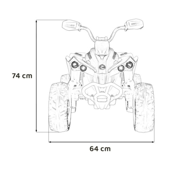 JOKO Elektrická Štvorkolka Maverick ATV 2x200W 24V, kožené sedadlo, penové kolesá, FM rádio, modrá
