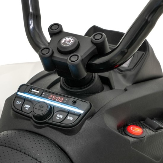JOKO Elektrická Štvorkolka Maverick ATV 2x200W 24V, kožené sedadlo, penové kolesá, FM rádio, biela