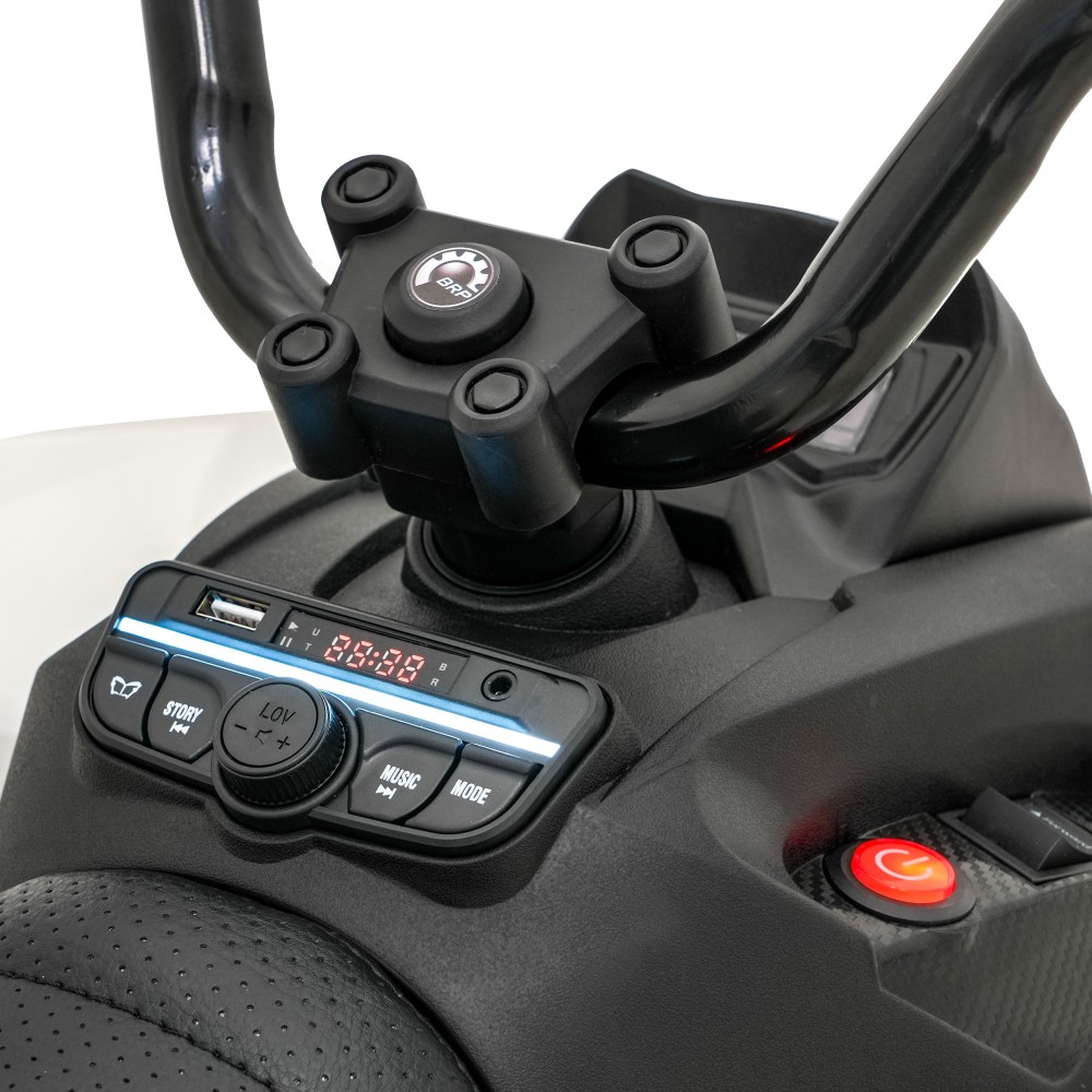 JOKO Elektrická Štvorkolka Maverick ATV 2x200W 24V, kožené sedadlo, penové kolesá, FM rádio, biela