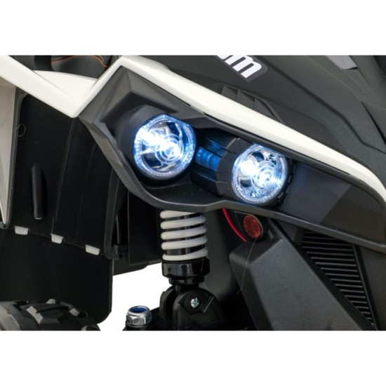 JOKO Elektrická Štvorkolka Maverick ATV 2x200W 24V, kožené sedadlo, penové kolesá, FM rádio, biela