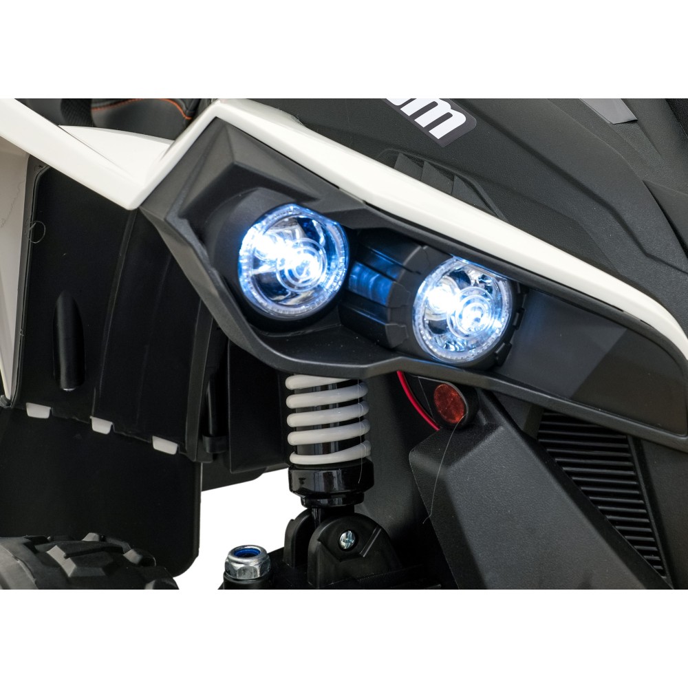 JOKO Elektrická Štvorkolka Maverick ATV 2x200W 24V, kožené sedadlo, penové kolesá, FM rádio, biela