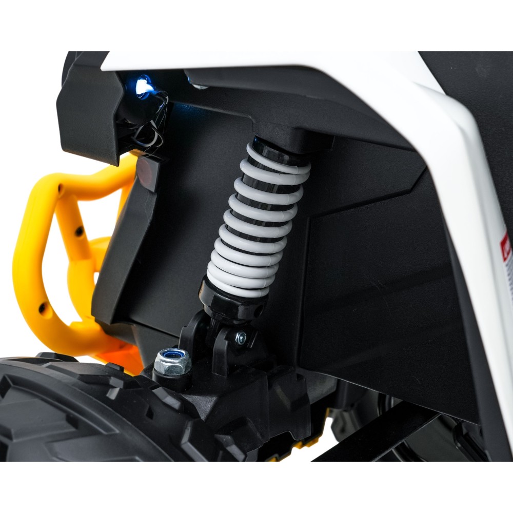 JOKO Elektrická Štvorkolka Maverick ATV 2x200W 24V, kožené sedadlo, penové kolesá, FM rádio, biela