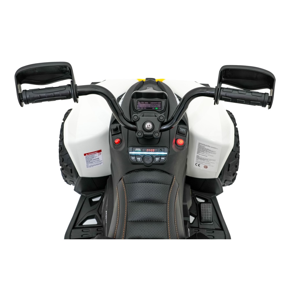 JOKO Elektrická Štvorkolka Maverick ATV 2x200W 24V, kožené sedadlo, penové kolesá, FM rádio, biela