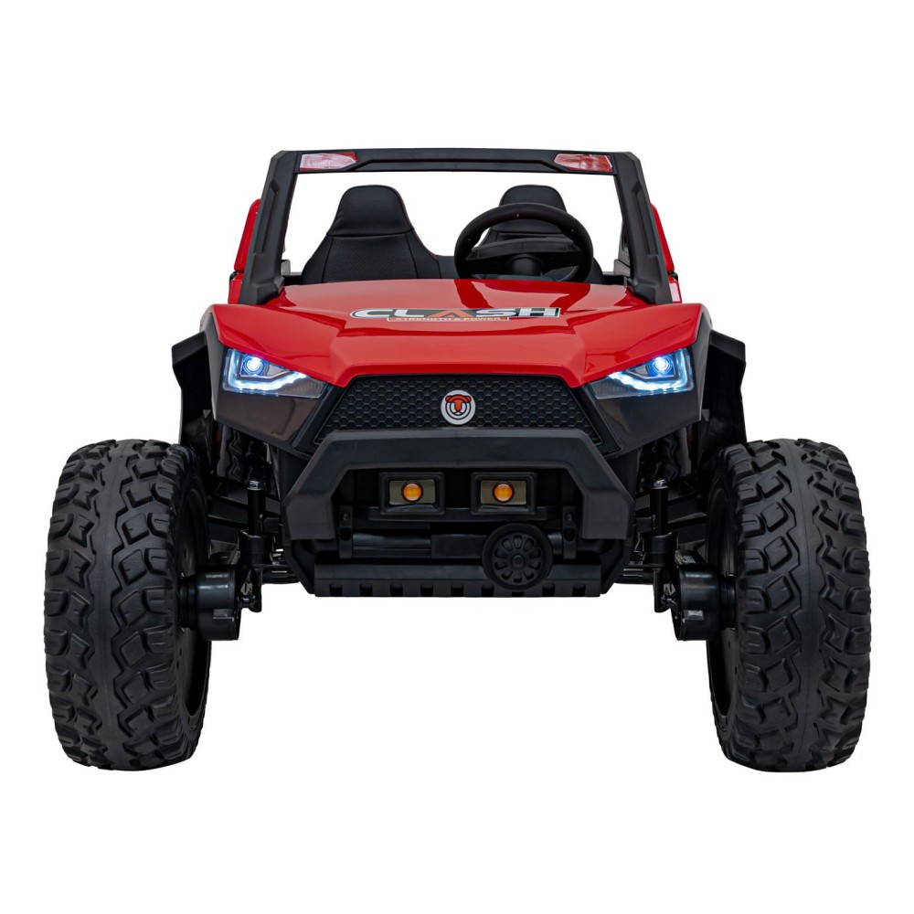 JOKO Elektrické Autíčko Buggy Clash STRONG 4x4 300W 24V, penové kolesá, Dvojmiestne kožené sedadlo, Nosnosť 60kg, červené