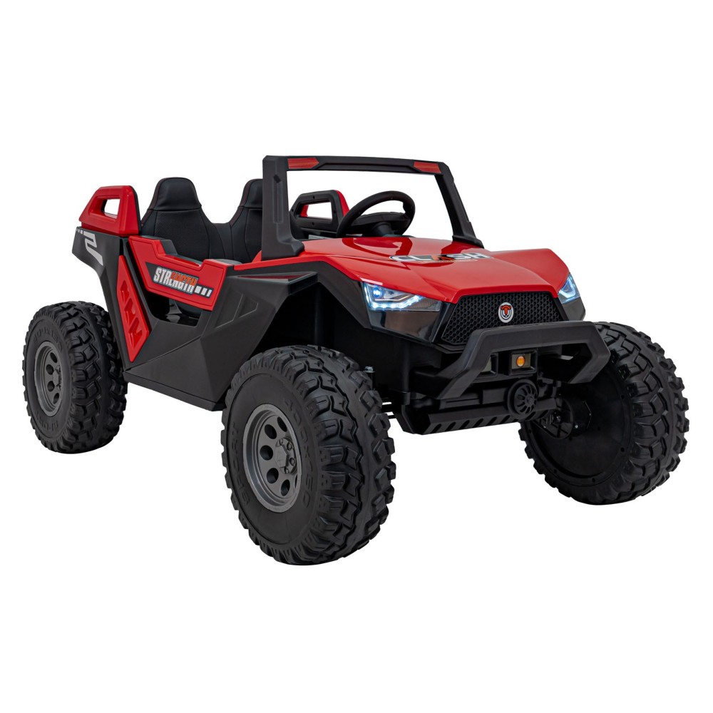 JOKO Elektrické Autíčko Buggy Clash STRONG 4x4 300W 24V, penové kolesá, Dvojmiestne kožené sedadlo, Nosnosť 60kg, červené