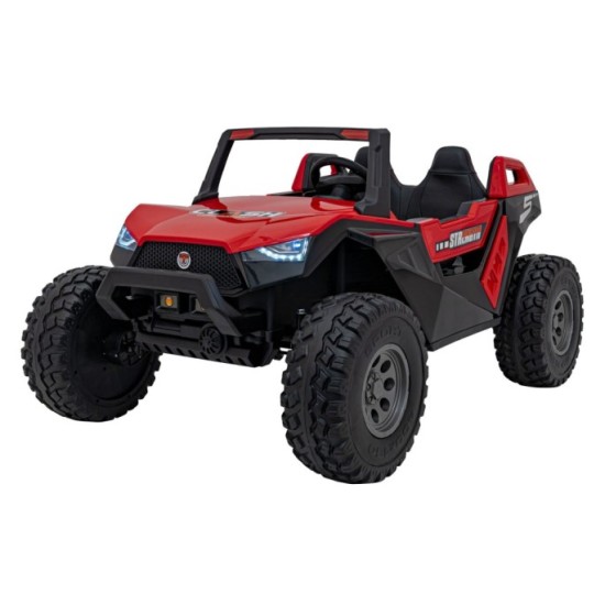 JOKO Elektrické Autíčko Buggy Clash STRONG 4x4 300W 24V, penové kolesá, Dvojmiestne kožené sedadlo, Nosnosť 60kg, červené