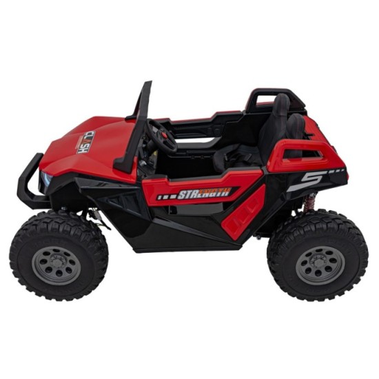 JOKO Elektrické Autíčko Buggy Clash STRONG 4x4 300W 24V, penové kolesá, Dvojmiestne kožené sedadlo, Nosnosť 60kg, červené