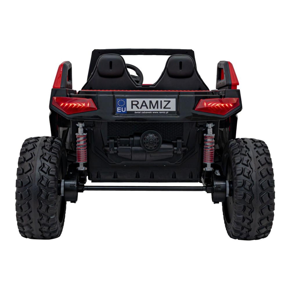JOKO Elektrické Autíčko Buggy Clash STRONG 4x4 300W 24V, penové kolesá, Dvojmiestne kožené sedadlo, Nosnosť 60kg, červené