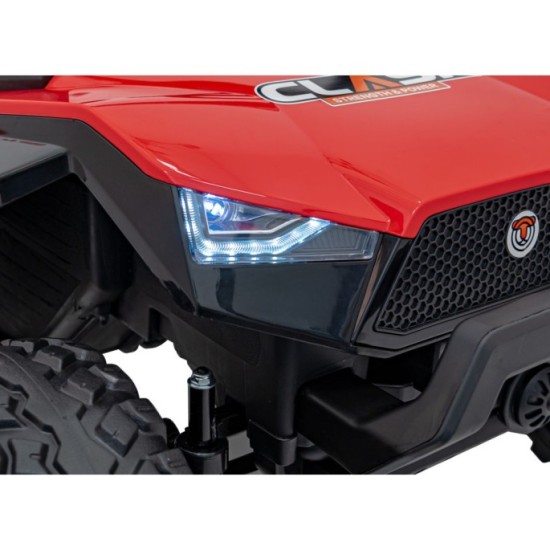 JOKO Elektrické Autíčko Buggy Clash STRONG 4x4 300W 24V, penové kolesá, Dvojmiestne kožené sedadlo, Nosnosť 60kg, červené