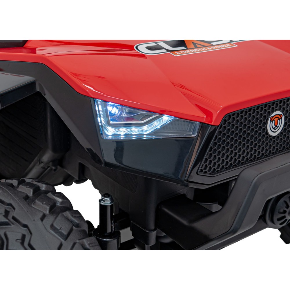 JOKO Elektrické Autíčko Buggy Clash STRONG 4x4 300W 24V, penové kolesá, Dvojmiestne kožené sedadlo, Nosnosť 60kg, červené