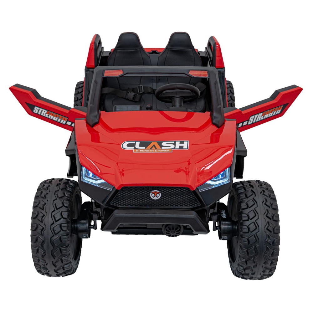 JOKO Elektrické Autíčko Buggy Clash STRONG 4x4 300W 24V, penové kolesá, Dvojmiestne kožené sedadlo, Nosnosť 60kg, červené