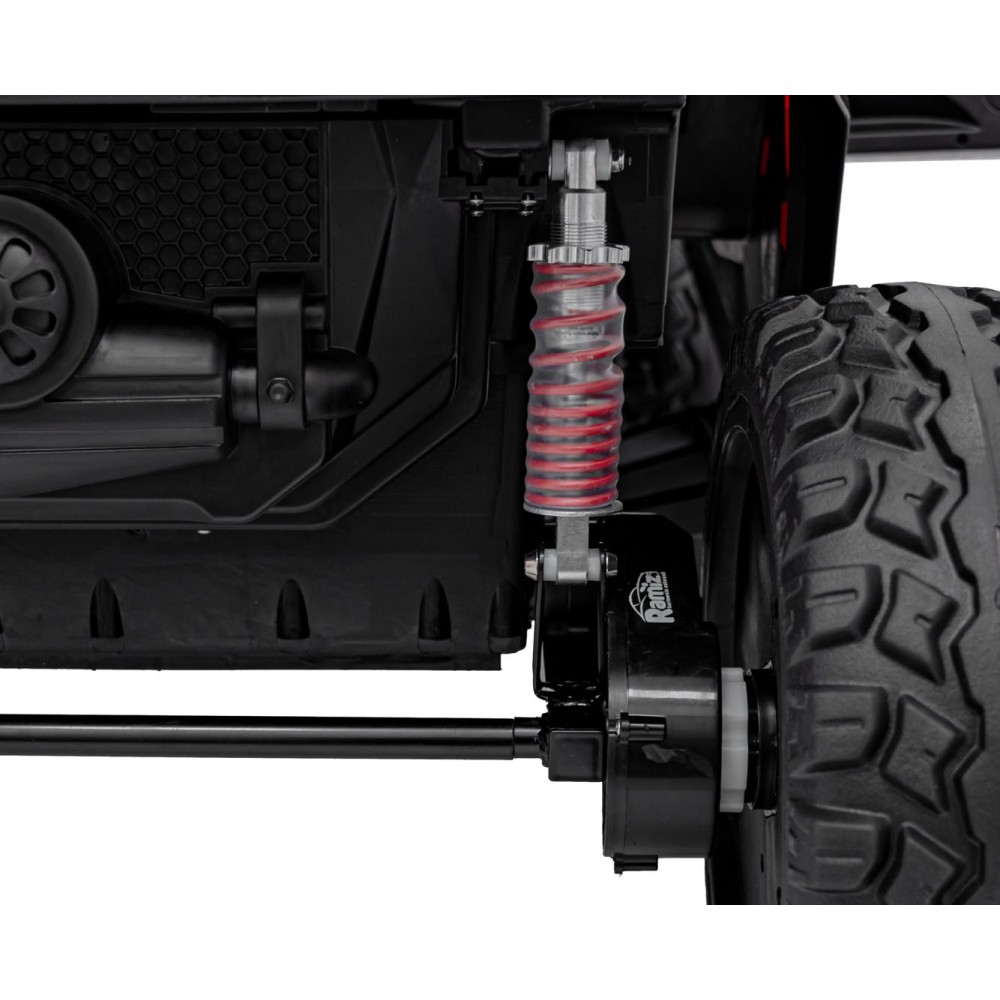 JOKO Elektrické Autíčko Buggy Clash STRONG 4x4 300W 24V, penové kolesá, Dvojmiestne kožené sedadlo, Nosnosť 60kg, červené