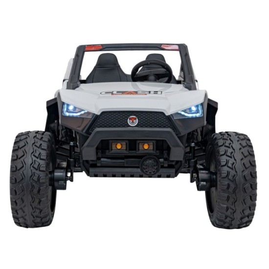 JOKO Elektrické Autíčko Buggy Clash STRONG 4x4 300W 24V, penové kolesá, Dvojmiestne kožené sedadlo, Nosnosť 60kg, biele